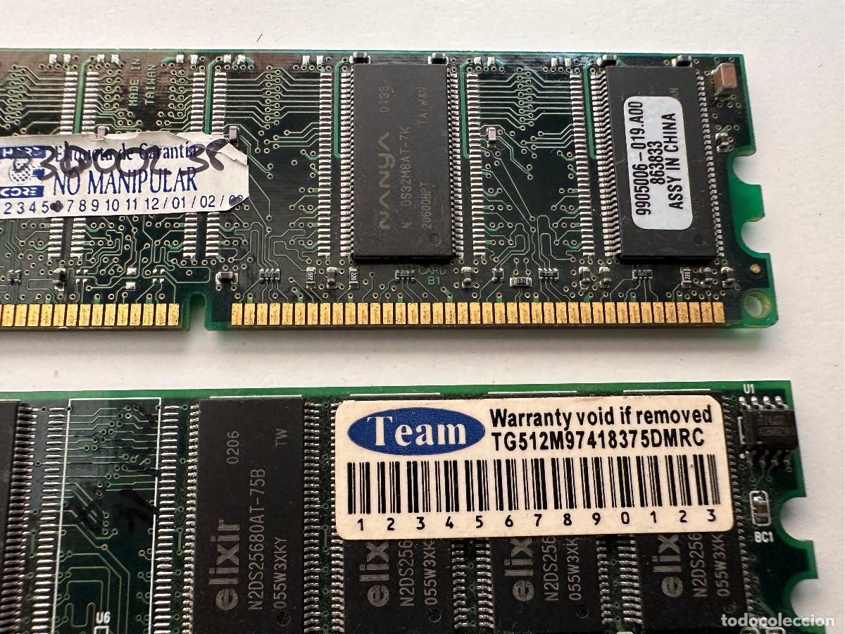 Segunda mano: 2 MODULOS DE MEMORIA KINGSTON y ELIXIR DE 512MB CADA UNO - Foto 3