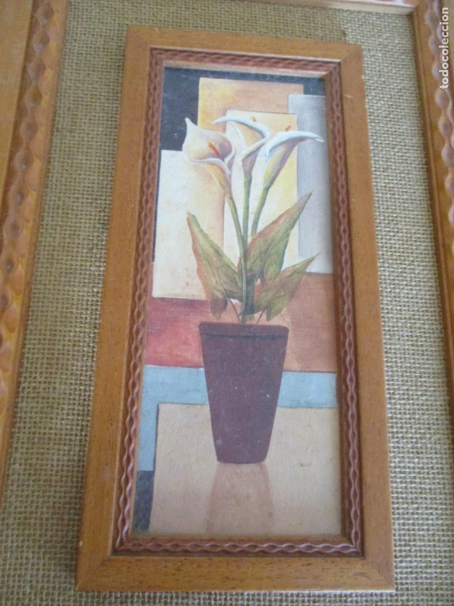 Segunda mano: CUADRO CON DECORACI&Oacute;N DE FLORES- MODERNO DE MADERA-46X30 CM.- - Foto 2
