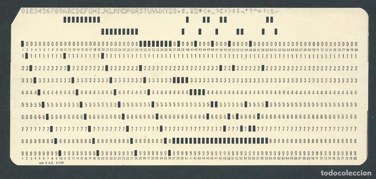 Segunda Mano: antigua ficha o tarjeta perforada IBM tarjeta hollerith