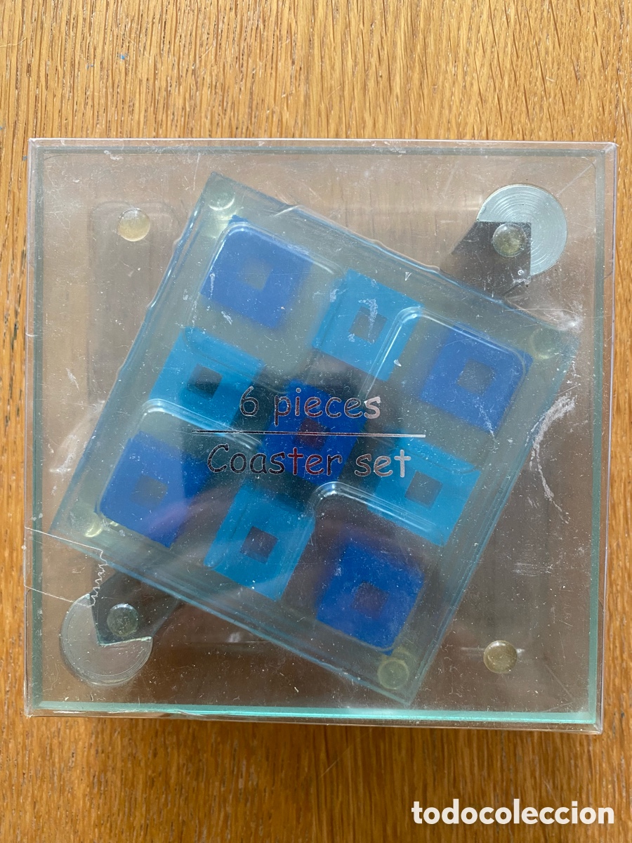 Segunda mano: 6 posavasos de cristal con dibujos azules - Foto 1