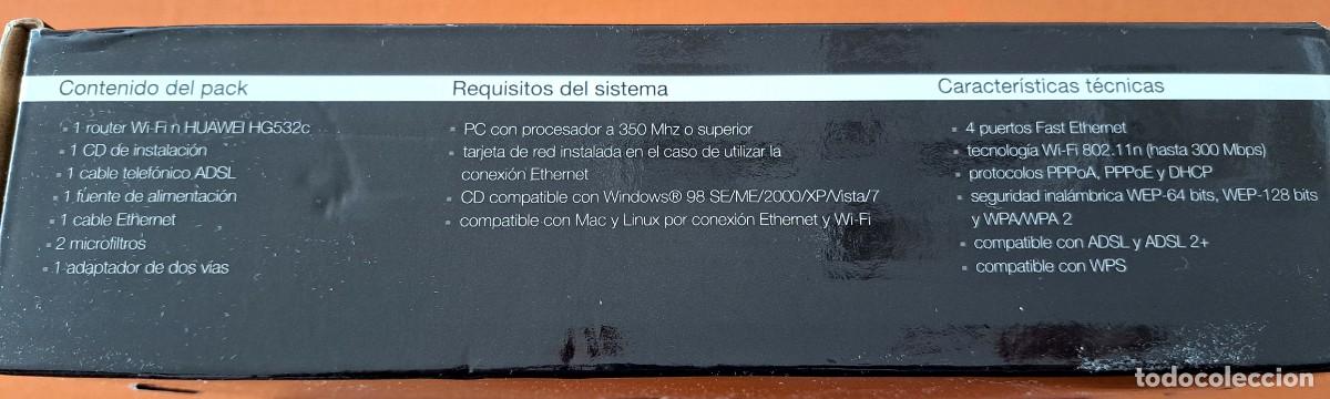Segunda mano: ROUTER WIFI n HUAWEI HG532c. COMPLETO, FUNCIONADO. - Foto 8
