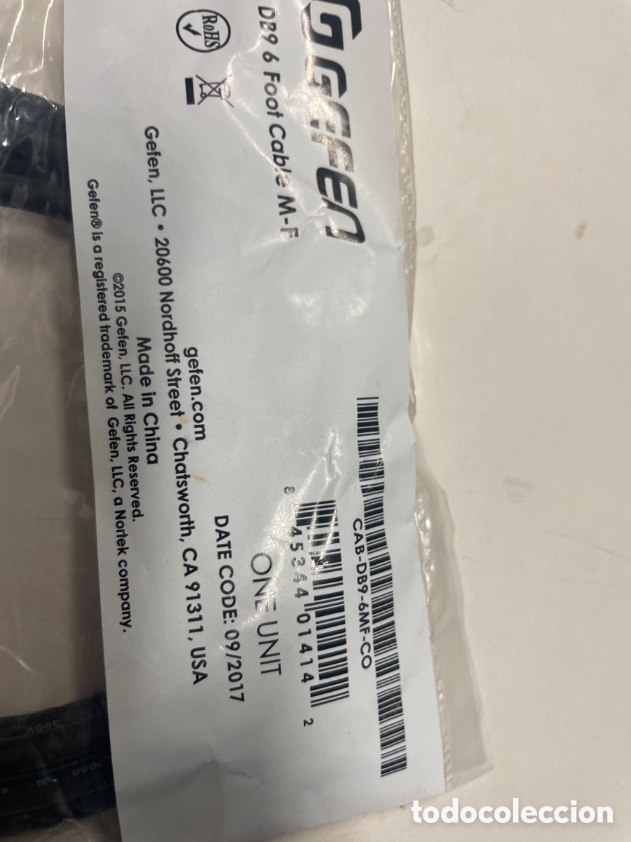 Segunda mano: Cable serie 180 cent&iacute;metros DB9 macho hembra - Foto 4
