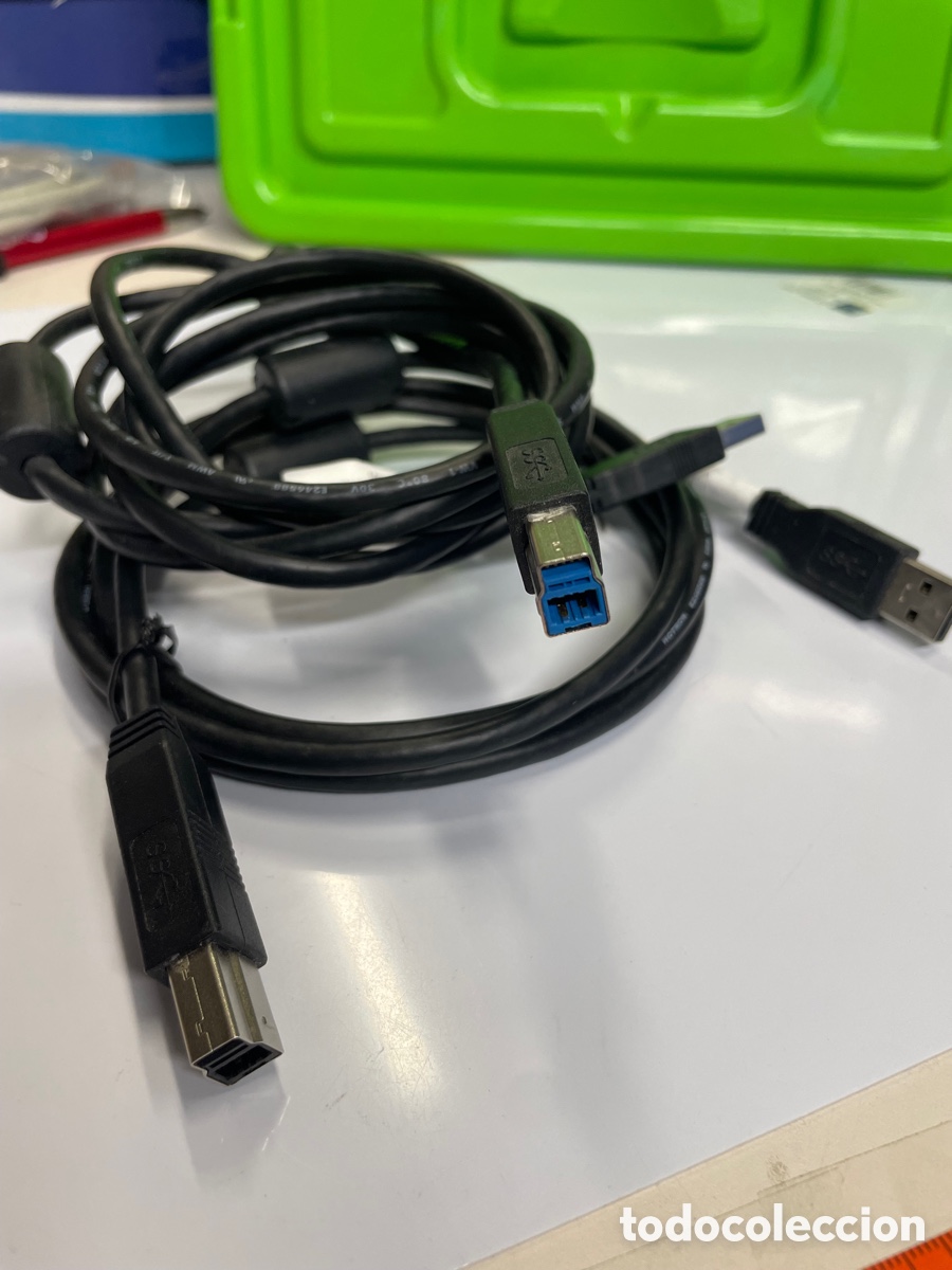 Segunda mano: Lote de 2 cables USB 3.0 s&uacute;per speed A macho B macho 180 cm - Foto 2