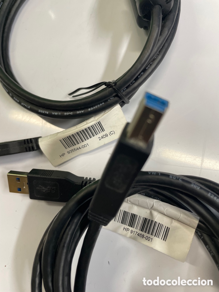 Segunda mano: Lote de 2 cables USB 3.0 s&uacute;per speed A macho B macho 180 cm - Foto 3