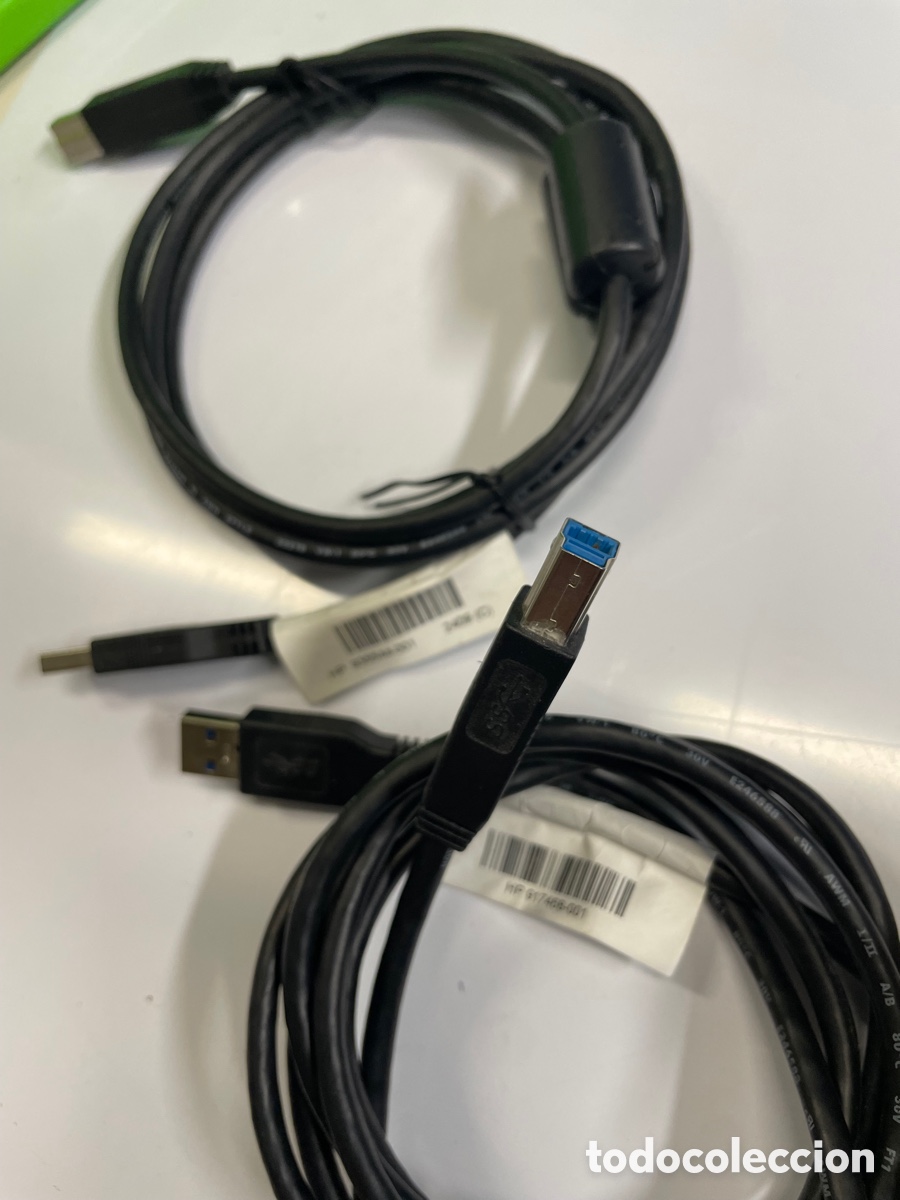 Segunda mano: Lote de 2 cables USB 3.0 s&uacute;per speed A macho B macho 180 cm - Foto 1