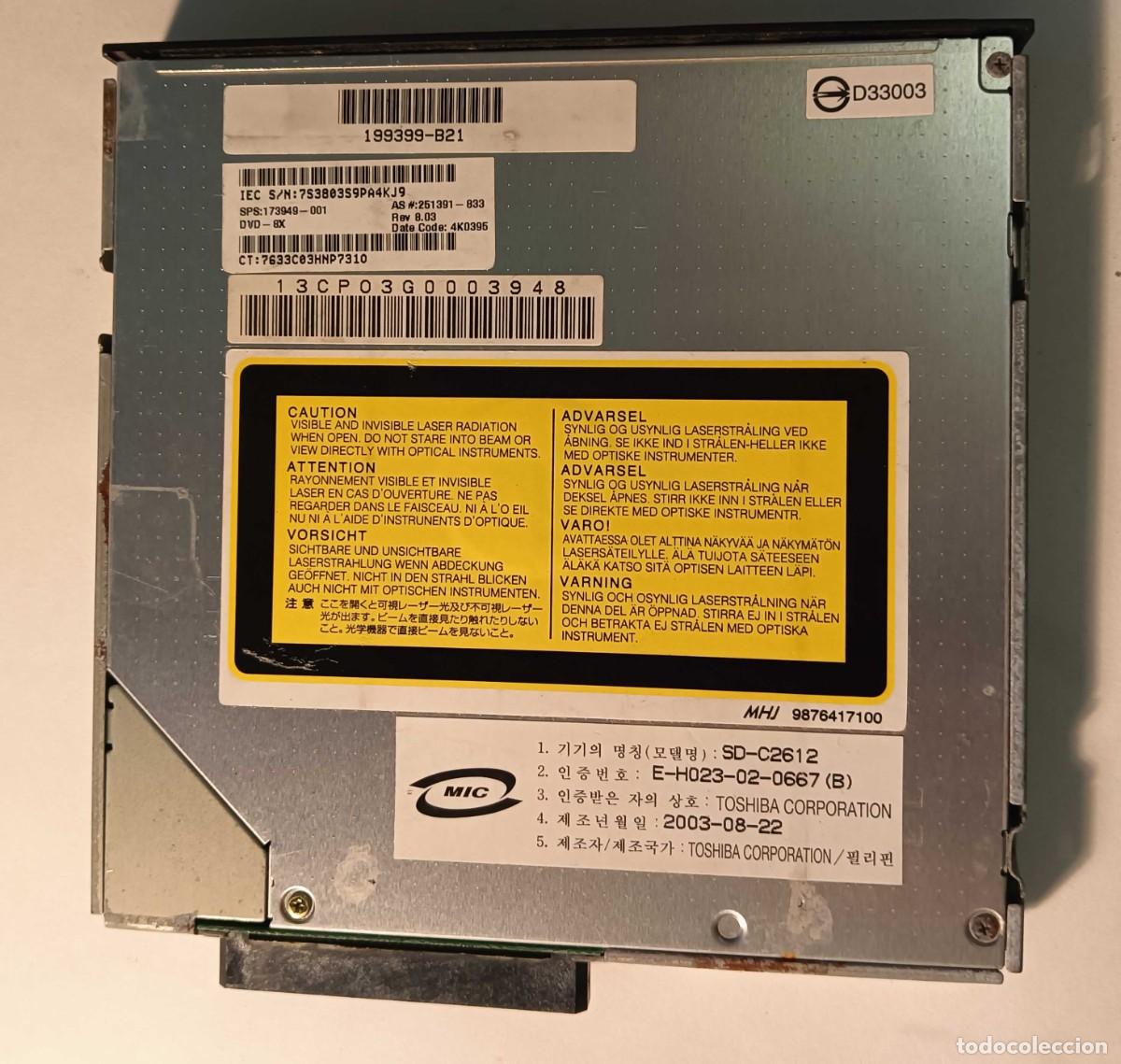 Segunda mano: Unidad de DVD-ROM Compaq SD-C2612 &ndash; Componente &Oacute;ptico Vintage - Foto 2