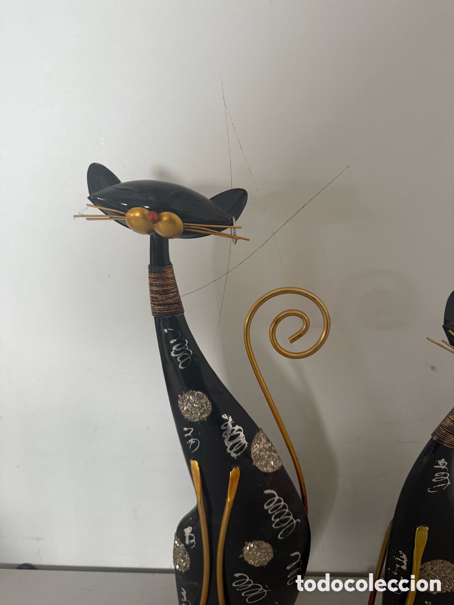 Segunda mano: Gatos de metal decoraci&oacute;n - Foto 2