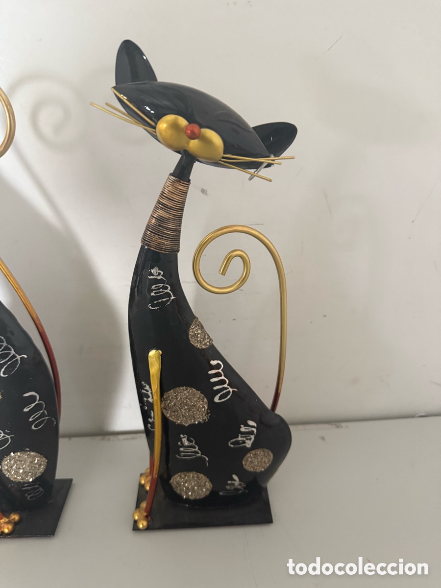 Segunda mano: Gatos de metal decoraci&oacute;n - Foto 3