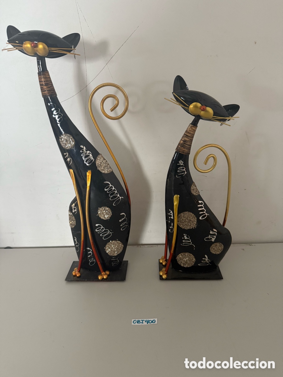 Segunda mano: Gatos de metal decoraci&oacute;n - Foto 1