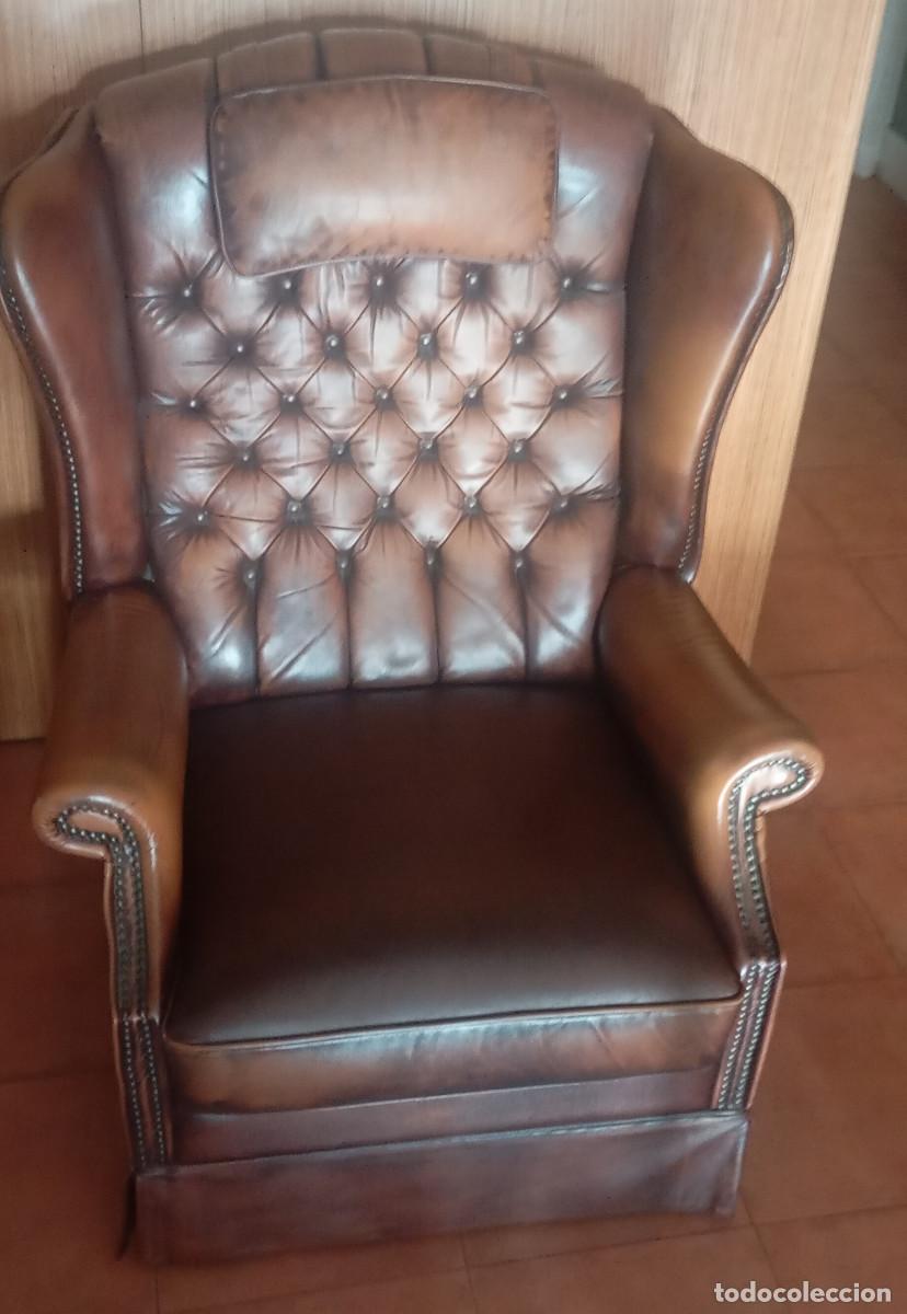 Segunda mano: Antiguo sill&oacute;n de piel Chester - Foto 1