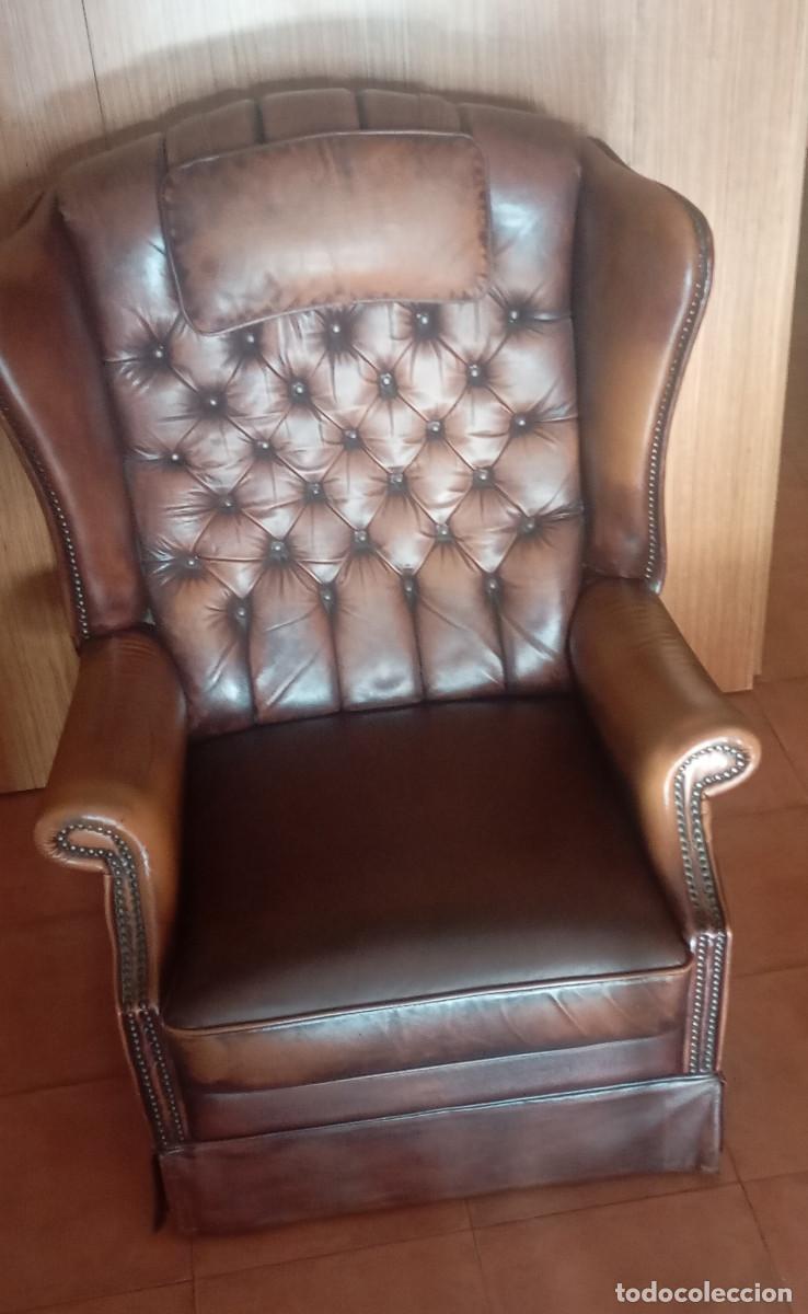 Segunda mano: Antiguo sill&oacute;n de piel Chester - Foto 2