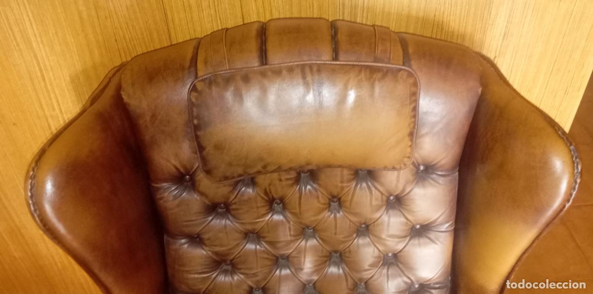 Segunda mano: Antiguo sill&oacute;n de piel Chester - Foto 3