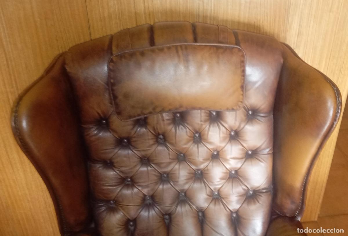 Segunda mano: Antiguo sill&oacute;n de piel Chester - Foto 4