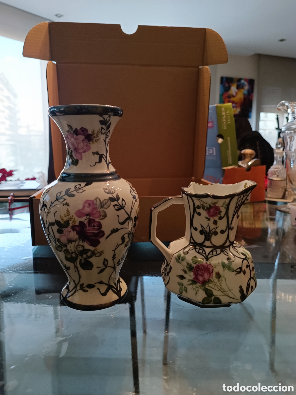 Segunda mano: Jarron y jarra porcelana Bohemia - Foto 1