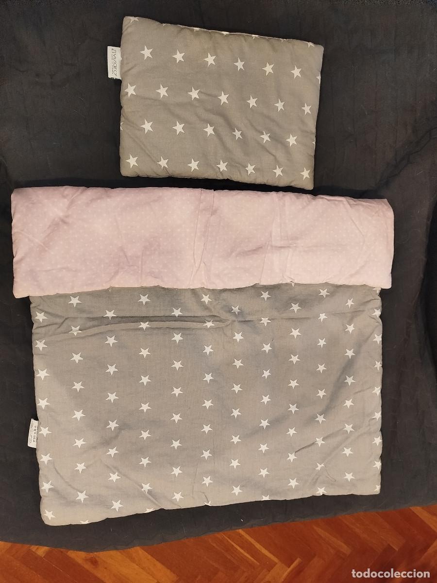 Segunda mano: Edred&oacute;n cuna beb&eacute; estrellas gris rosa - Foto 1