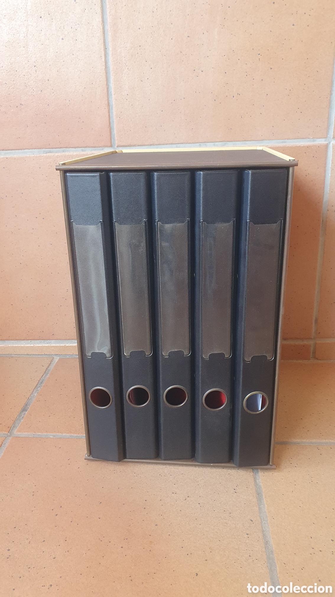 Segunda mano: M&oacute;dulo 5 archivadores Pardo Negro Folio A4 - Foto 4