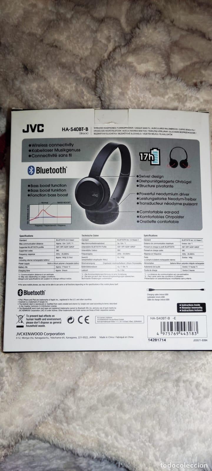 Segunda mano: AURICULARES INALAMBRICOS JVC HA-S40BT-B - Foto 2