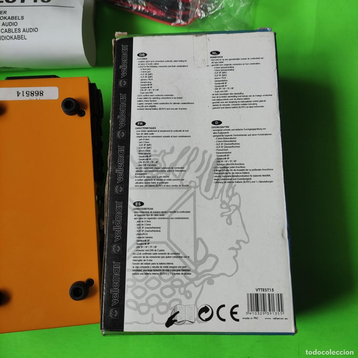 Segunda mano: Probador de cables de audio Velleman VTTEST15 - Foto 3