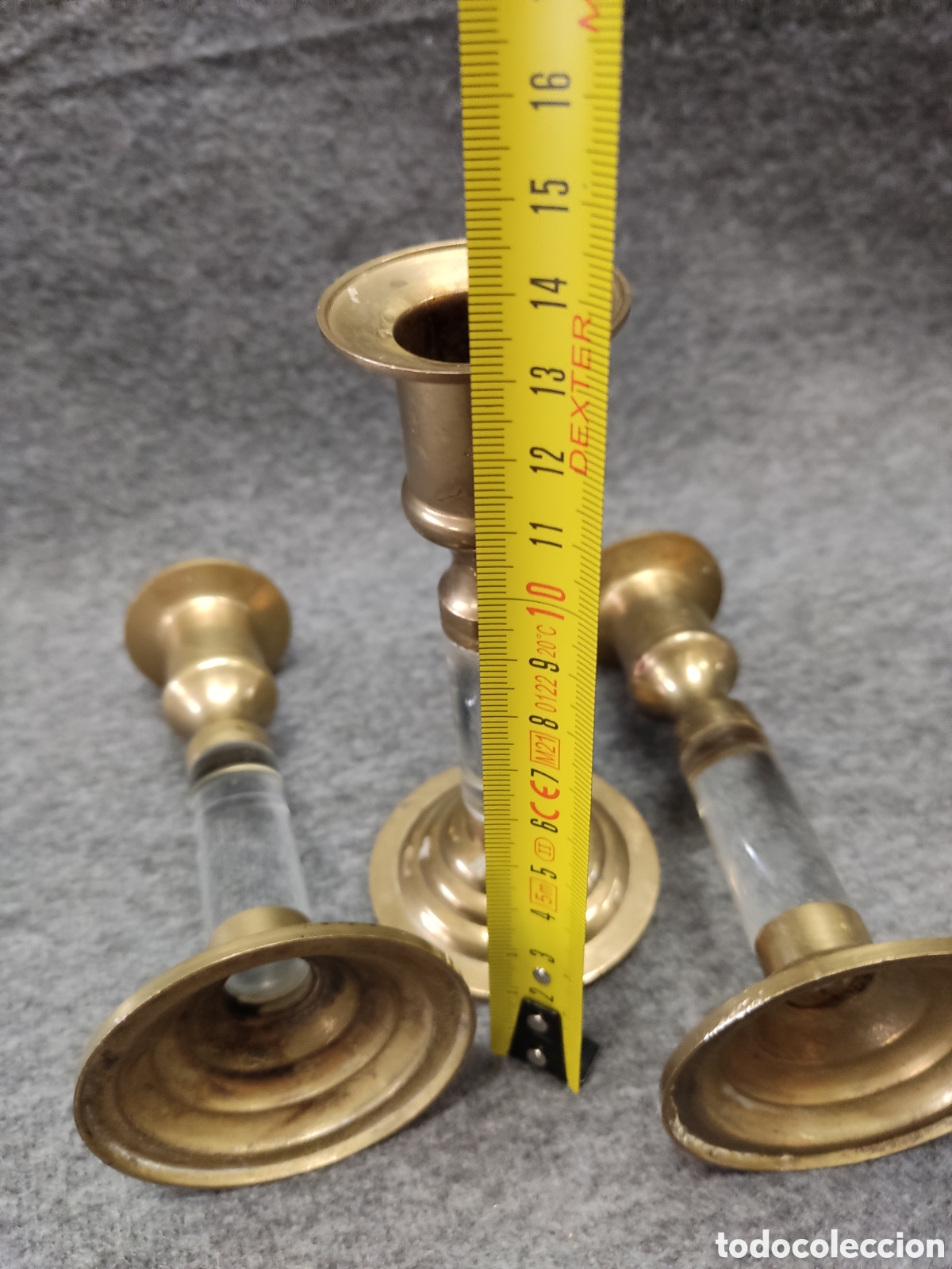Segunda mano: Lote de 3 candelabros de lat&oacute;n y metacrilato - Foto 9