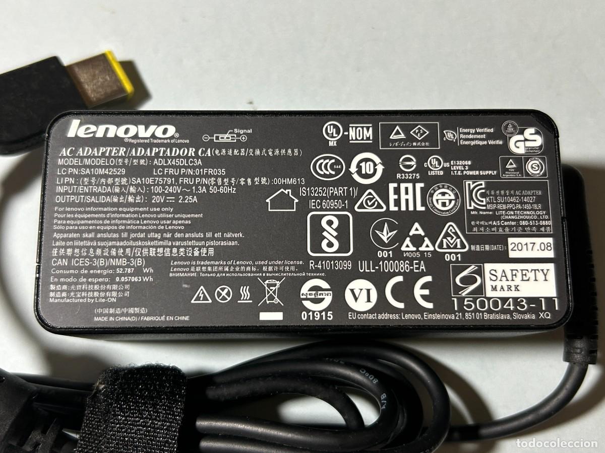 Segunda mano: Cargador original LENOVO ADLX45DLC3A - Foto 2