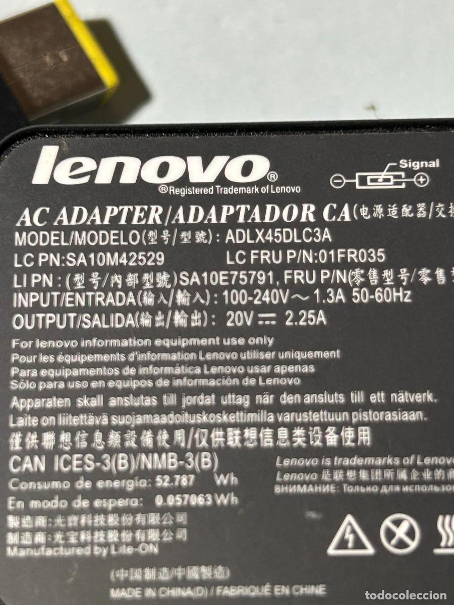 Segunda mano: Cargador original LENOVO ADLX45DLC3A - Foto 3