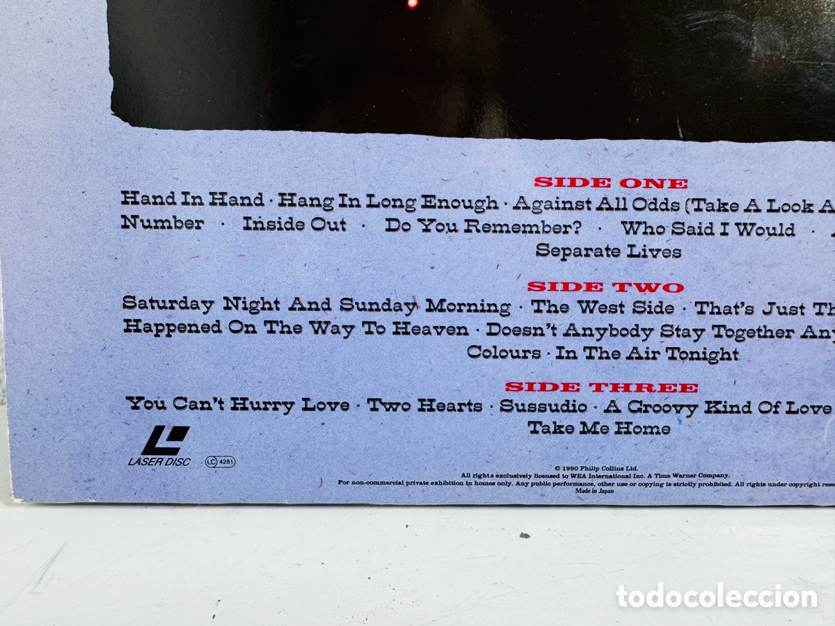 Segunda mano: PHIL COLLINS Seriously Live in Berlin 1993 Laser Disc LD double - Foto 4