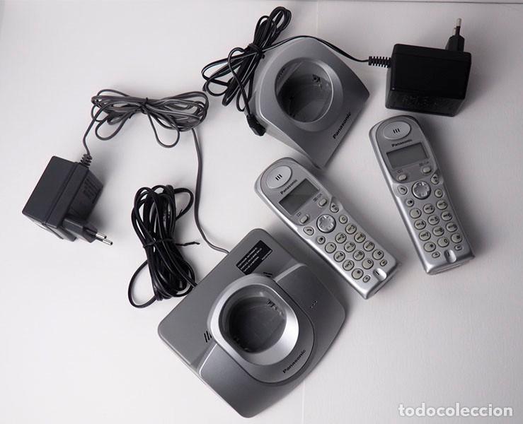 Segunda mano: Tel&eacute;fono Panasonic inal&aacute;mbrico doble. Gris - Foto 2
