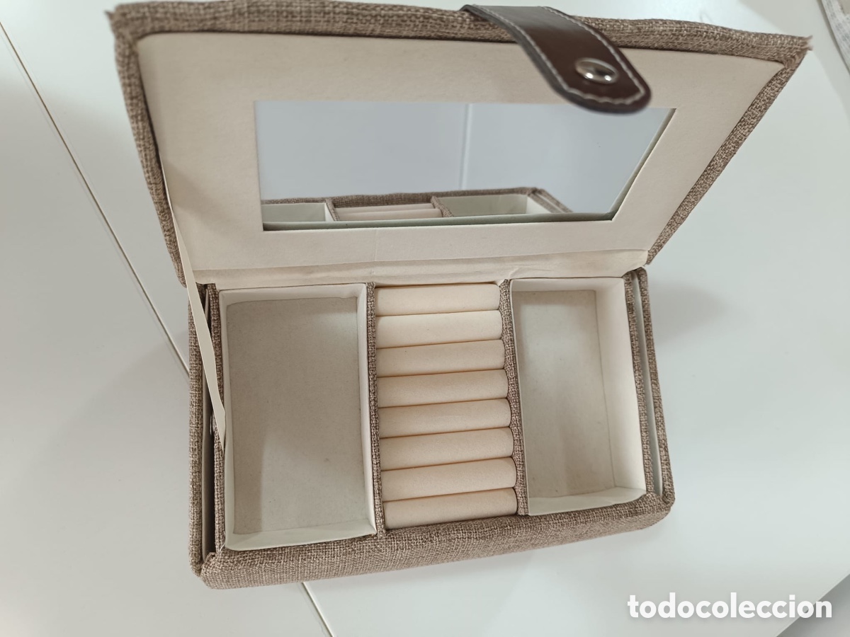 Segunda mano: Joyero tela beige y marr&oacute;n - Foto 5