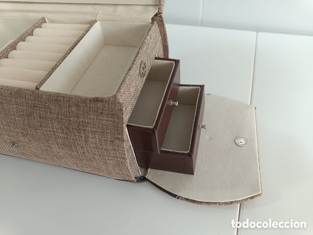 Segunda mano: Joyero tela beige y marr&oacute;n - Foto 10
