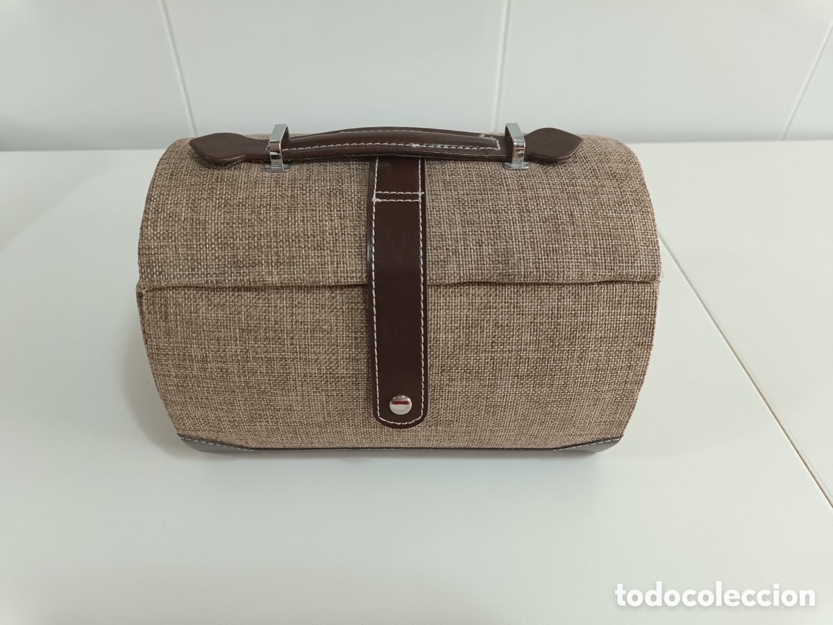 Segunda mano: Joyero tela beige y marr&oacute;n - Foto 1