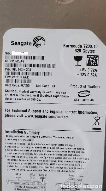 Segunda mano: Disco Duro Seagate Barracuda 7200.10 ST3320620AS - Foto 2