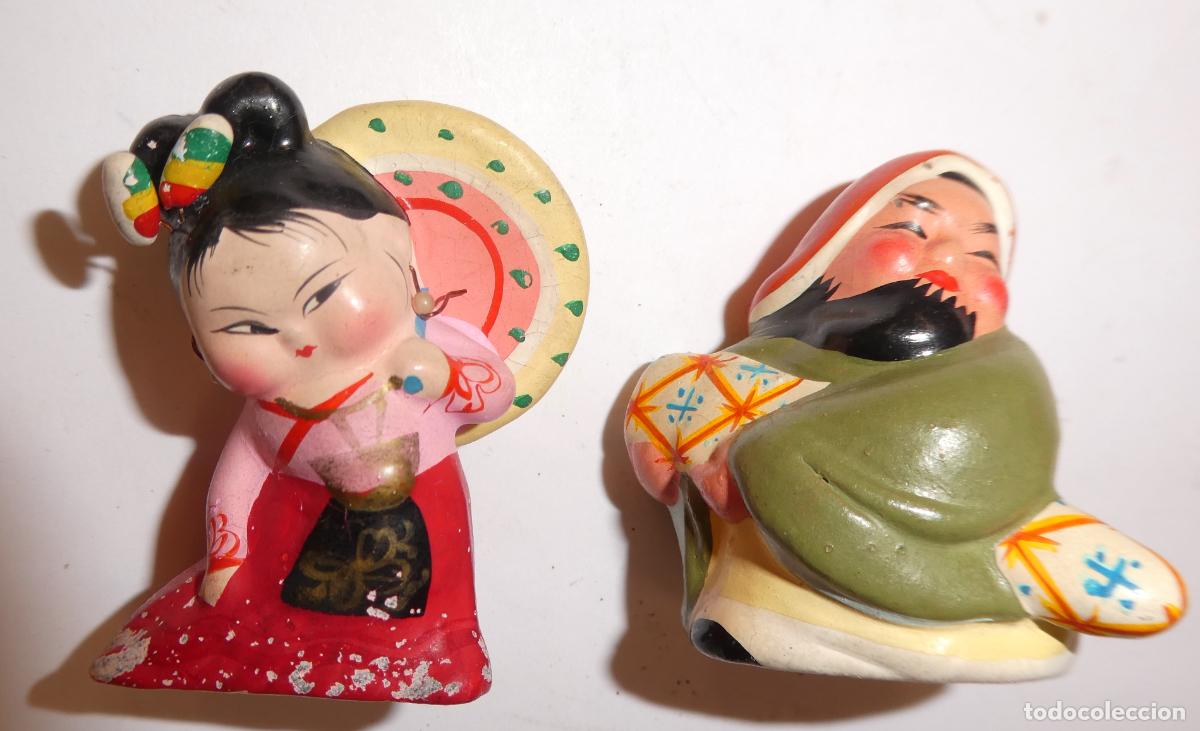 Segunda mano: 2 figuras Japonesas de barro , pintadas a mano - Foto 1