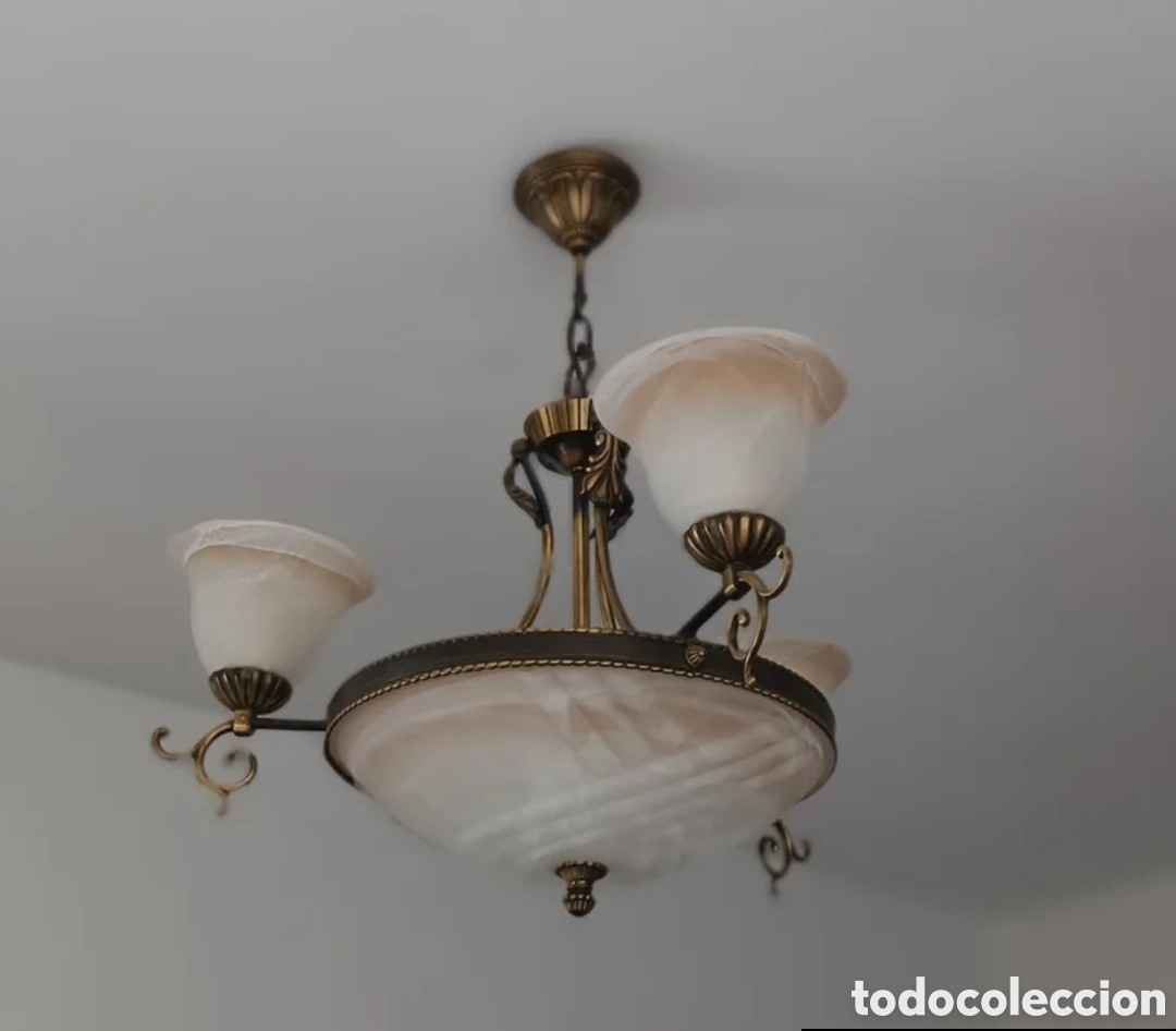 Segunda mano: LAMPARA IMITACI&Oacute;N DE ALABASTRO - Foto 1