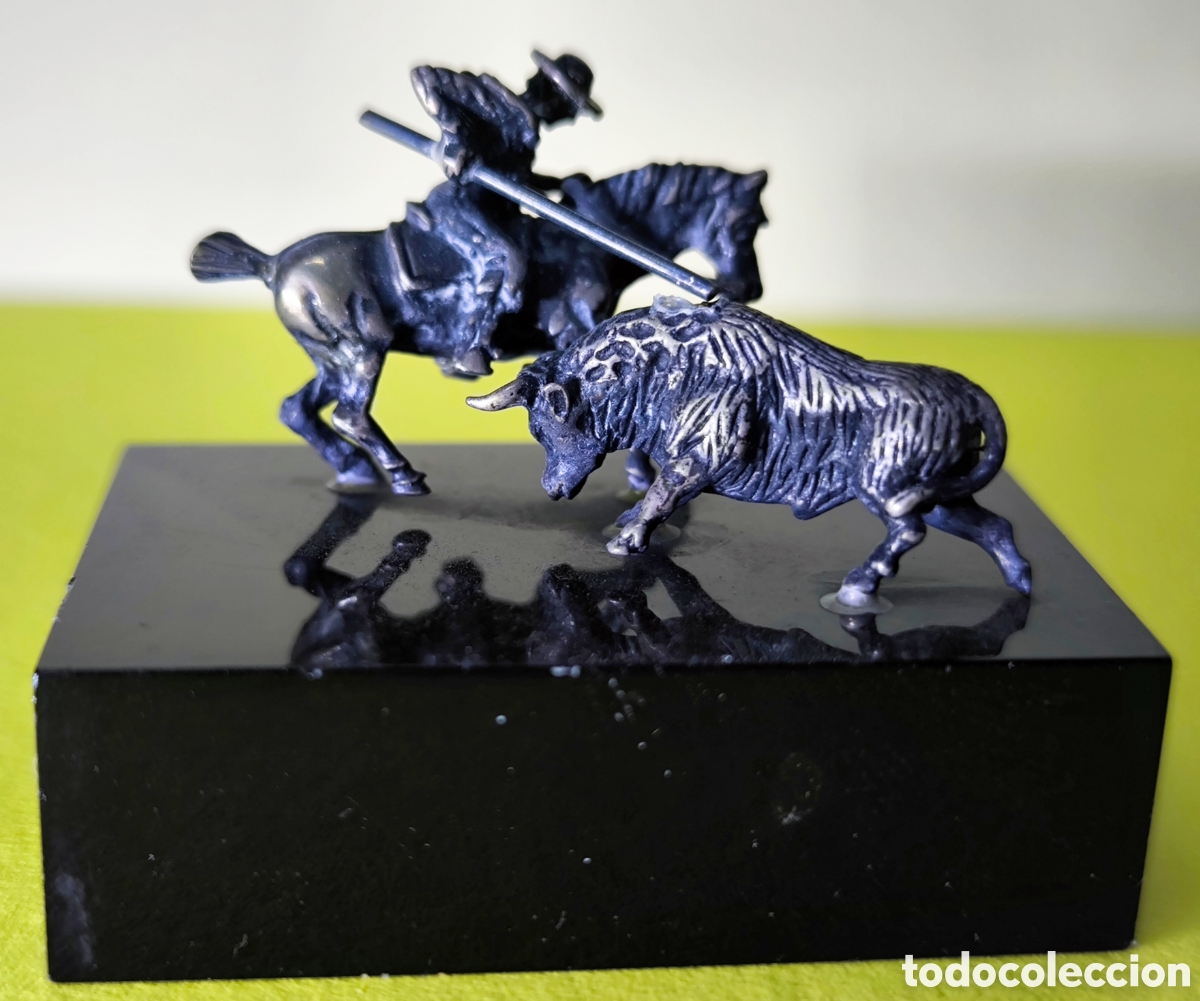 Segunda mano: 2 MINIATURAS TAURINAS EN PLATA - Foto 6