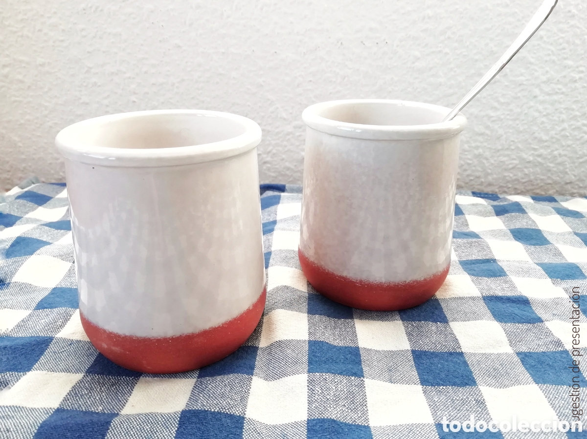 Segunda mano: Vasos de postre cer&aacute;mica vasitos yogur tarros - Foto 1