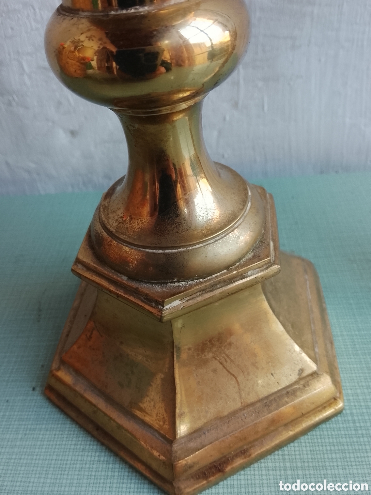 Segunda mano: Antigua l&aacute;mpara con pie de bronce. - Foto 9