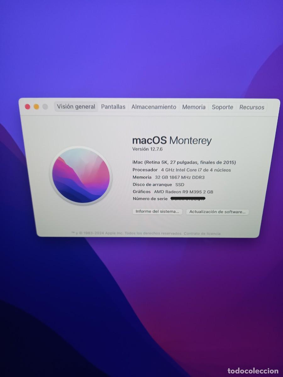 Segunda mano: Apple iMac 27 (i7/32GB RAM/AMD/3TB) - Foto 12