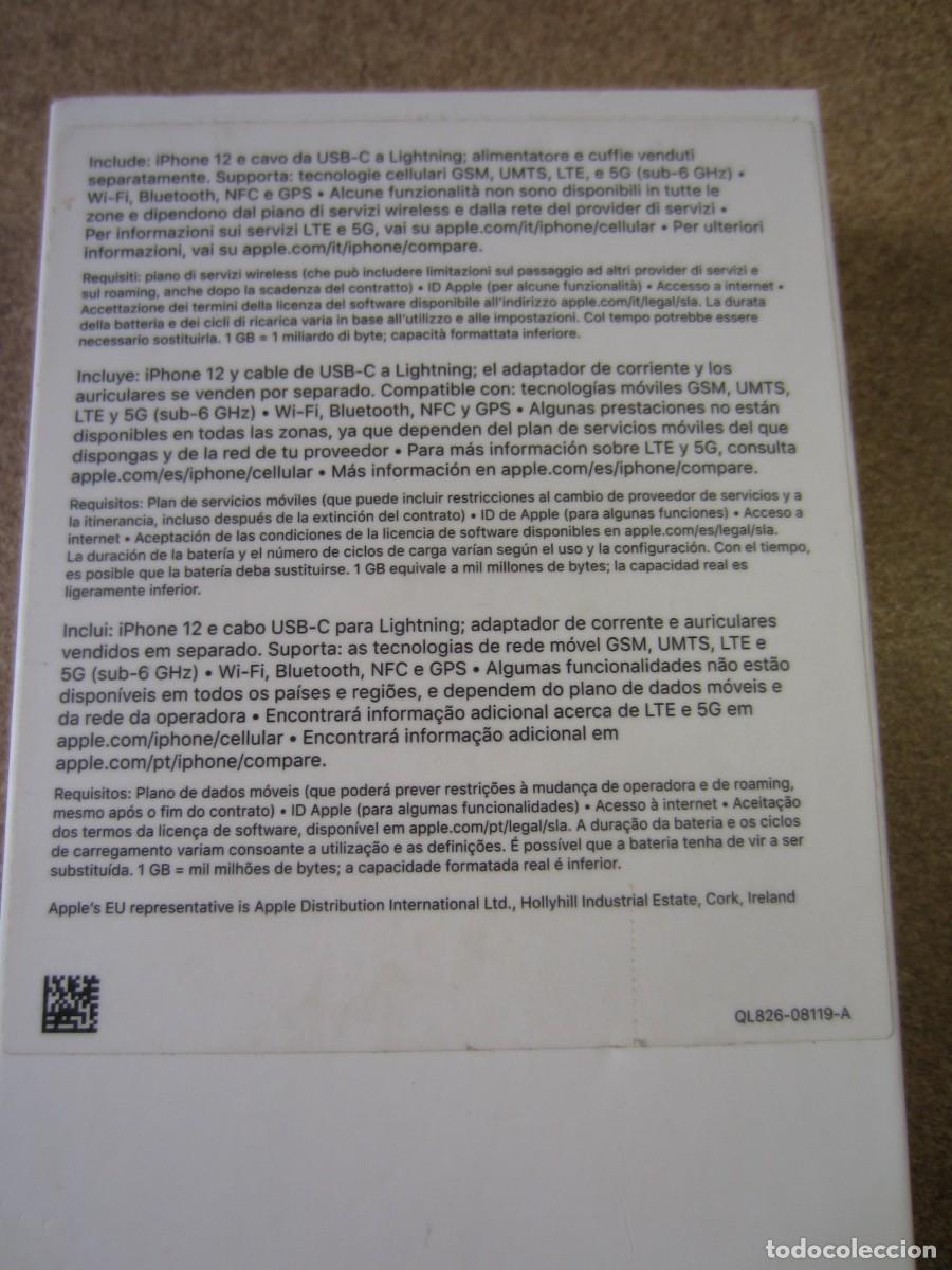 Segunda mano: CAJA VACIA iPhone 12 Black 128 GB - Foto 7
