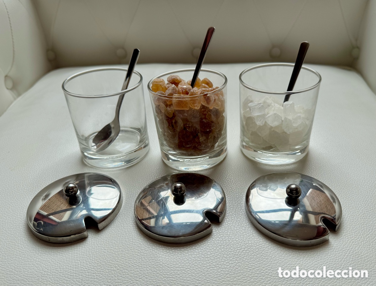 Segunda mano: JUEGO 3 TARROS CRISTAL INOX - Foto 3