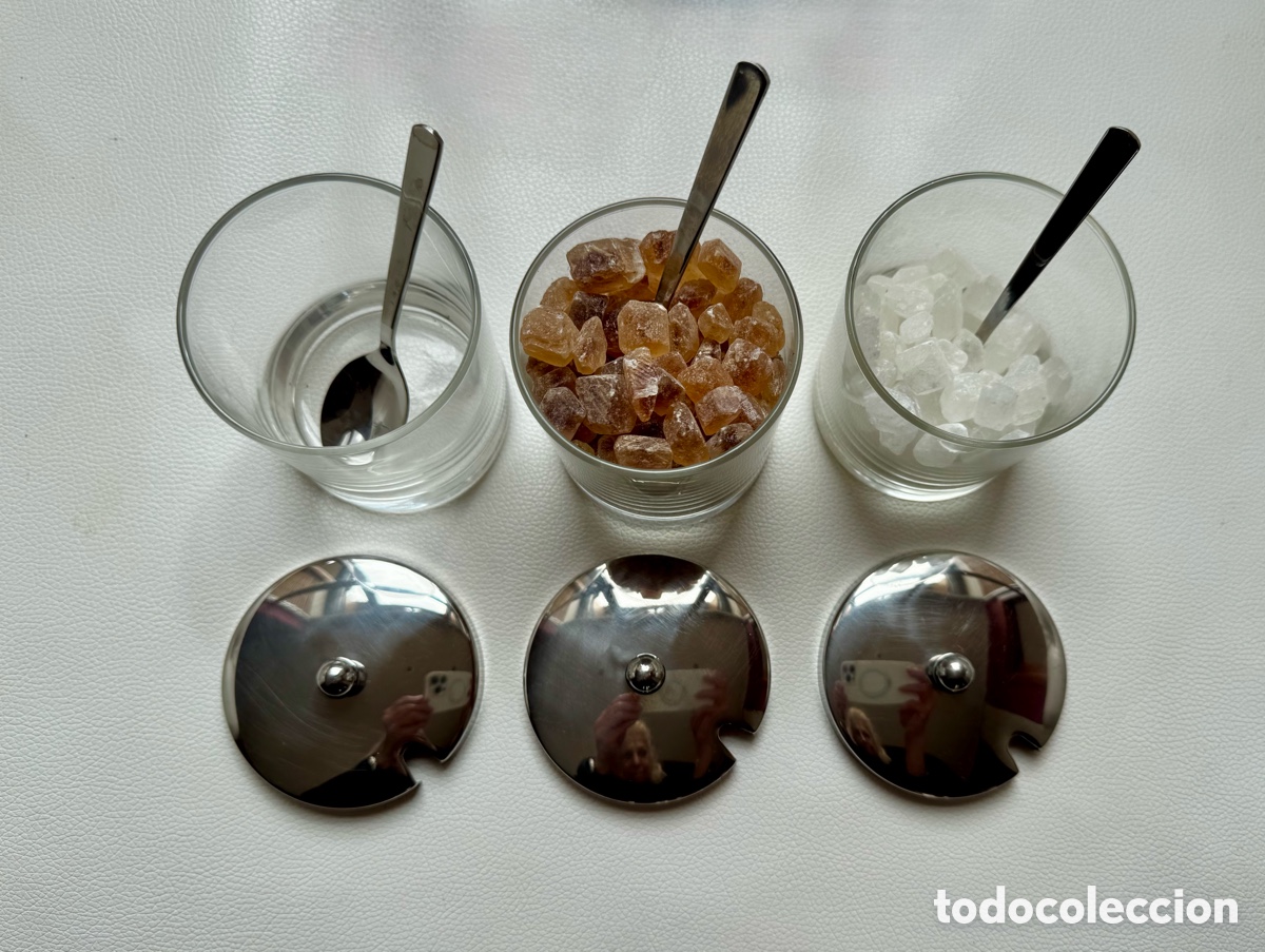 Segunda mano: JUEGO 3 TARROS CRISTAL INOX - Foto 4