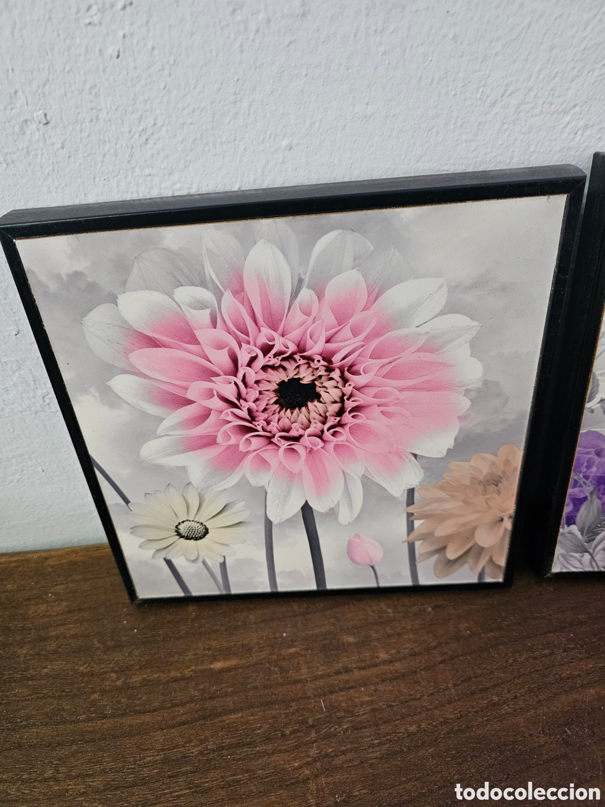 Segunda mano: 5 cuadros de flores Impresas. Colores - Foto 2