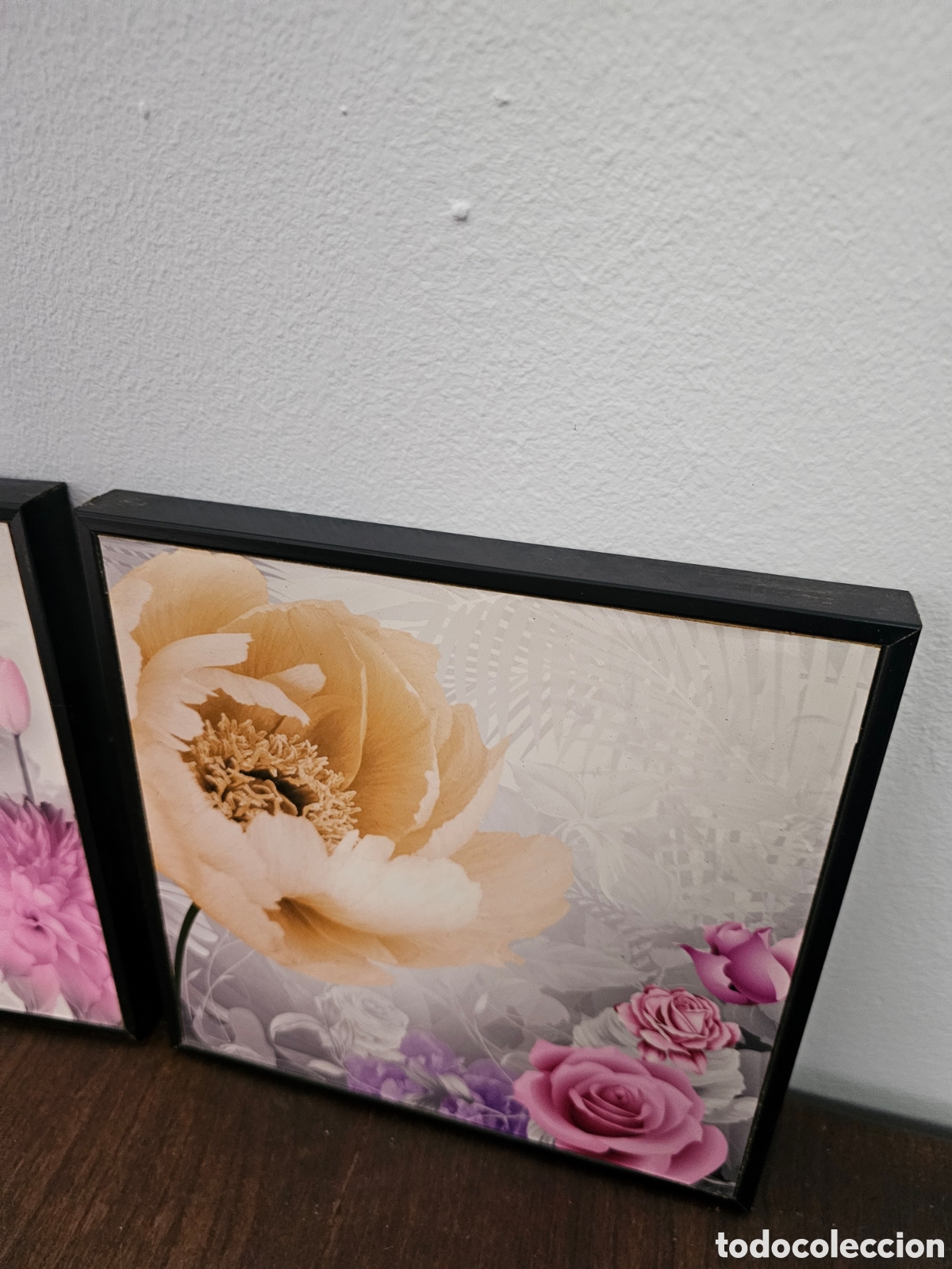Segunda mano: 5 cuadros de flores Impresas. Colores - Foto 6