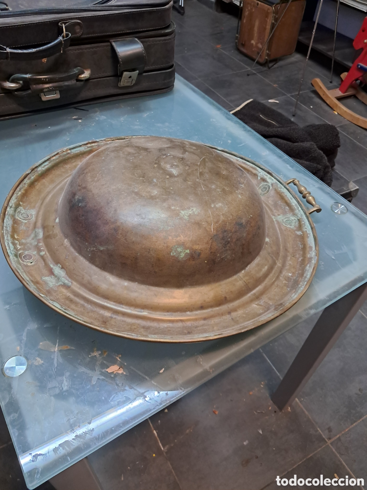 Segunda mano: Antiguo brasero bronce, 50 cm diametro - Foto 2