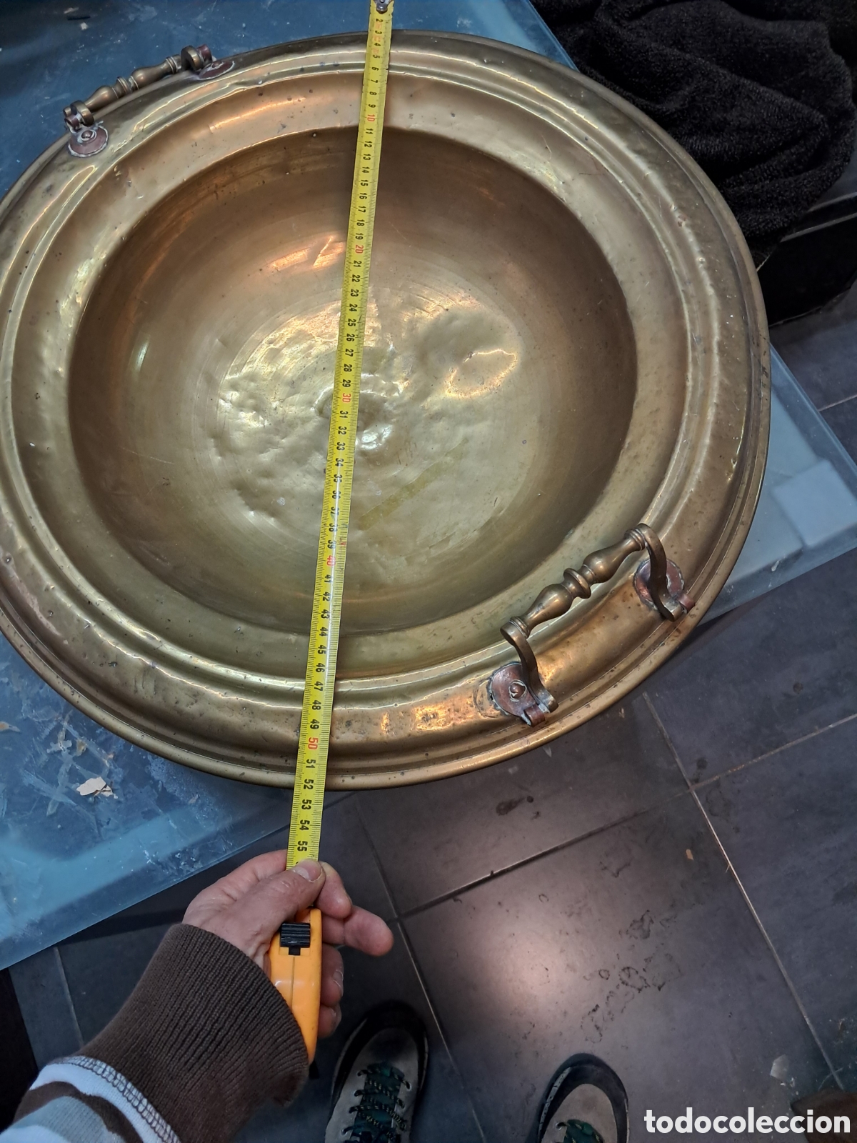 Segunda mano: Antiguo brasero bronce, 50 cm diametro - Foto 3
