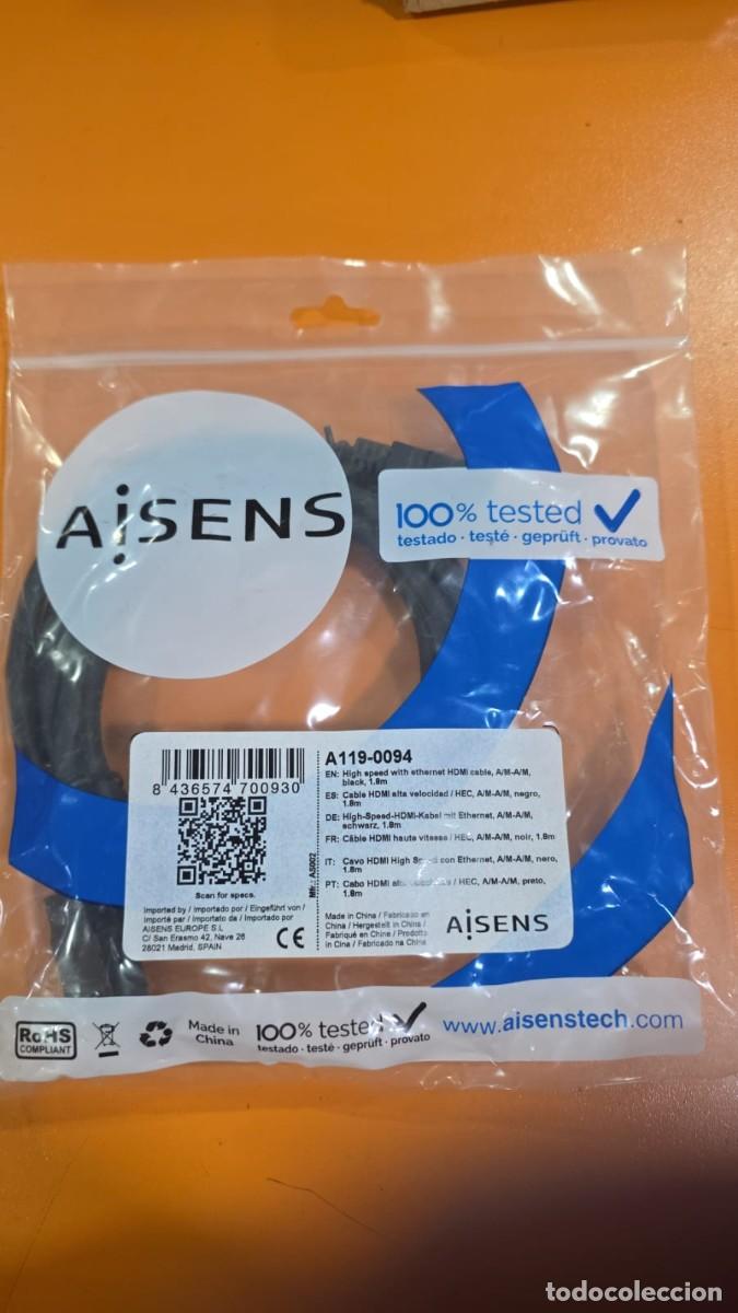 Segunda mano: Aisens Cable HDMI V1.4 Macho/Macho 1.8 Negro - Foto 1