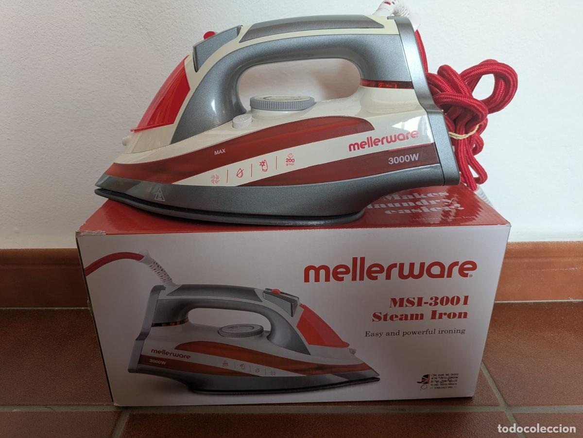Segunda Mano: Plancha de vapor Mellerware MSI-3001 Steam Iron. 3000W. Punta de precisi&oacute;n. Suela cer&aacute;mica.