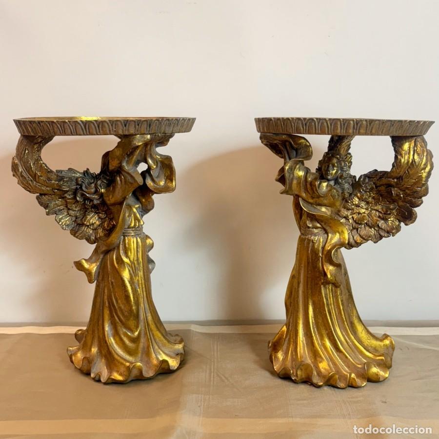 Segunda Mano: Pareja de Pedestales con &Aacute;ngeles