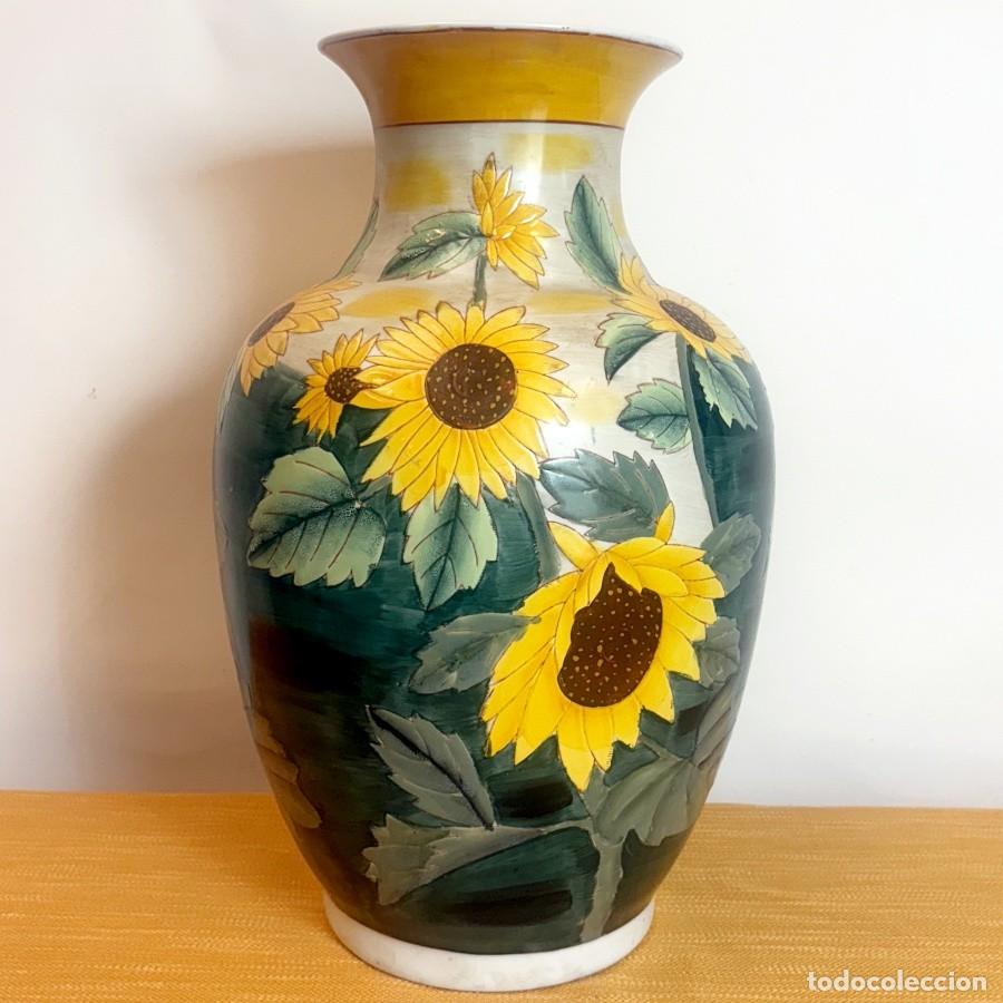 Segunda Mano: Jarr&oacute;n de Cer&aacute;mica Girasoles
