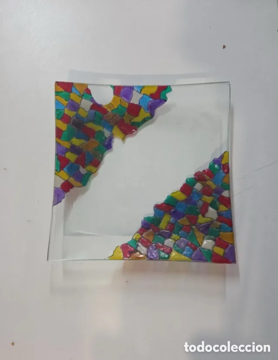 Segunda Mano: Plato decorativo, cristal mosaico