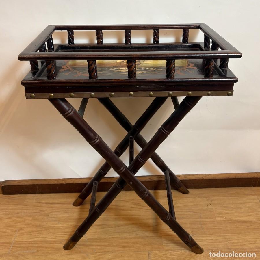 Segunda Mano: Mesa Auxiliar Barco con Patas Cruzadas